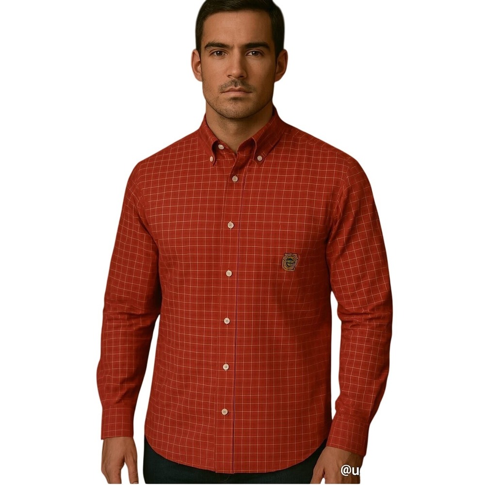 Tommy Hilfiger Striped Button Up Shirt‎ Red Men's XL Long Sleeve Retro Preppy